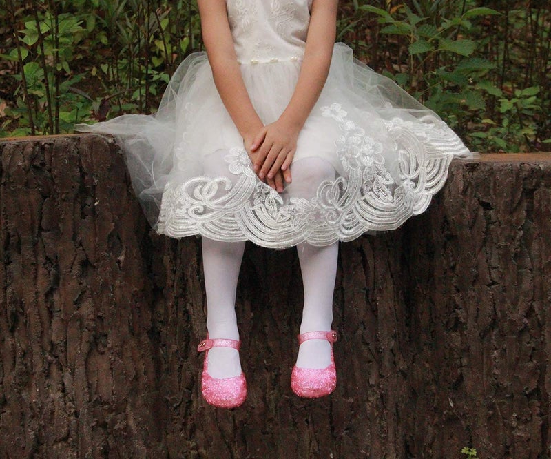 GUGUYeah Pink Princess Costumes Cute Jelly Flats Shoes,Cosplay Birthday Party Dress Up Sandals for Little Girls, Toddler or Kids - Image 5